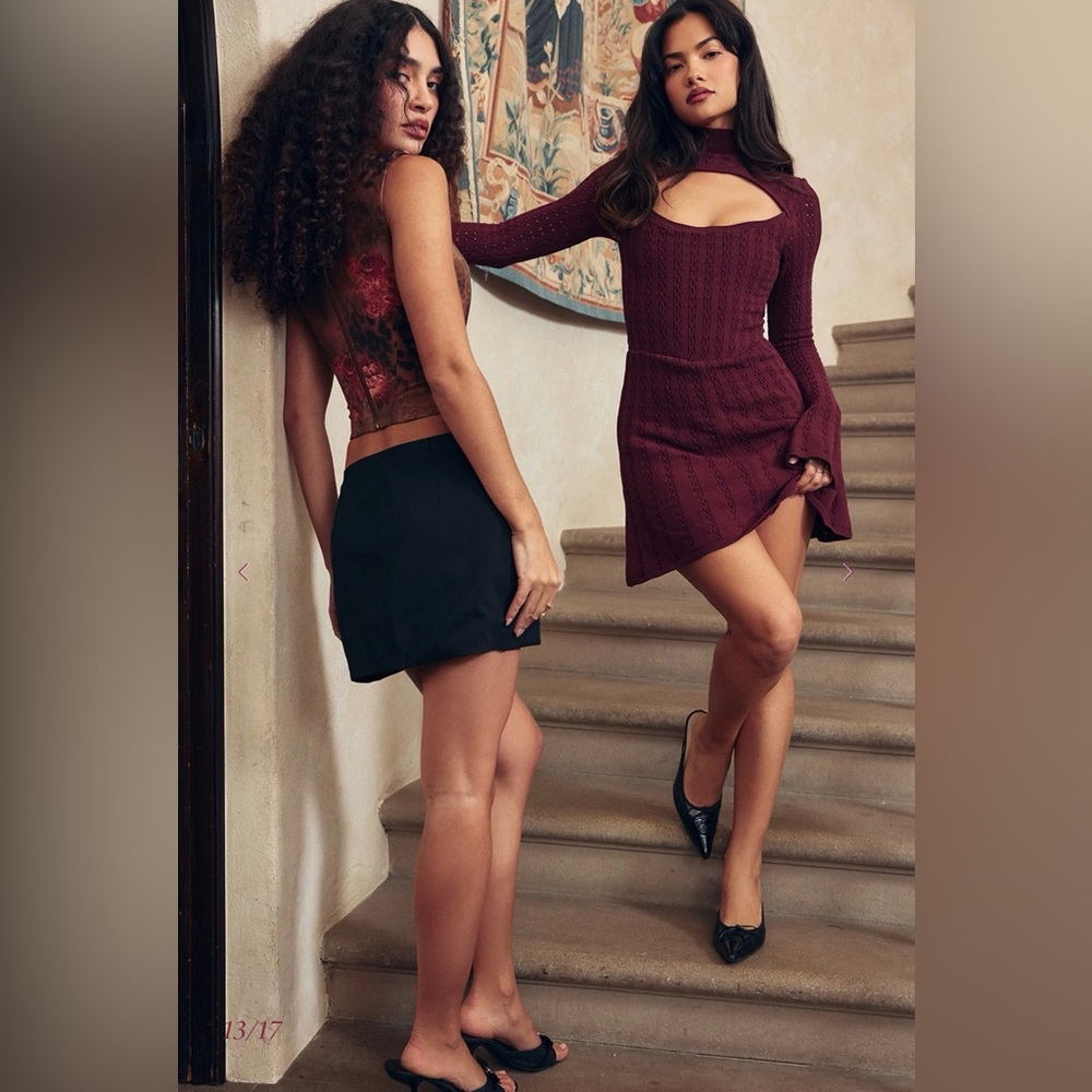 Hose of CB Evalina wine knit corset dress - Picture 7 of 16